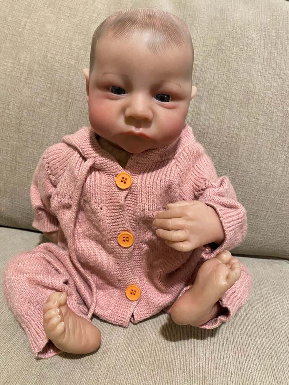 Realistic Reborn Baby Doll 18-20 Inch Newborn Size with cloth weighted body